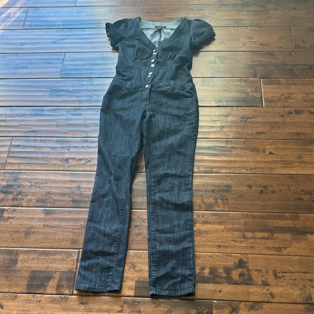 Rocawear Dark Denim Jumpsuit - Black Blue